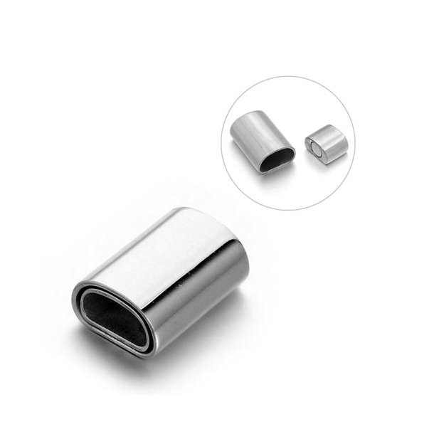 Magnetl�s med halvbuet hul, st�l, 18x13 mm, hulm�l: 9,5x5 mm, 1 stk