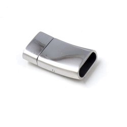 Klickverschluss, glnzender Edelstahl, 24x12,5x5mm, Loch 11x3 mm, 1 Stk.