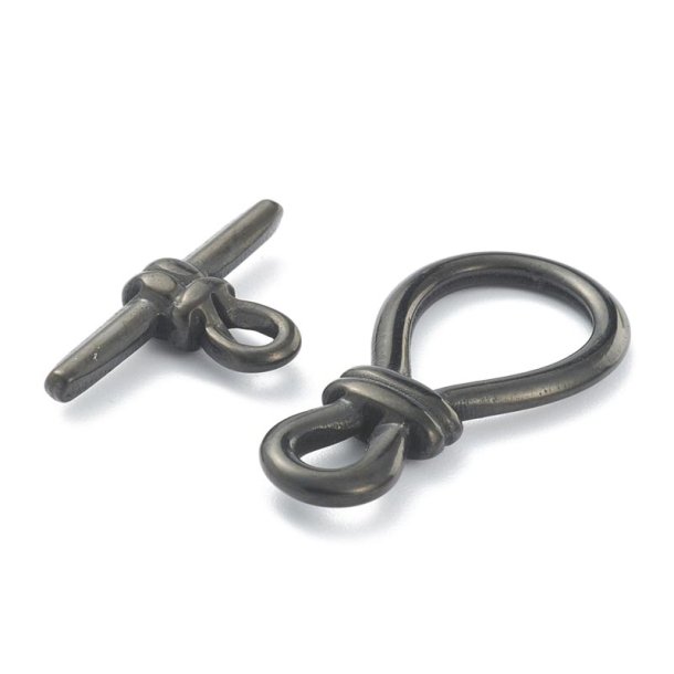 Bidsell�s, 304 rustfrit st�l, sort, l�s 34x17x4 mm, stav 26x13,5x4,5 mm, 1 s�t