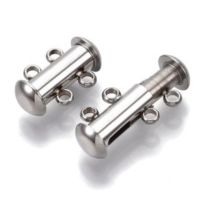 Schiebeschluß für Mehrfachketten, 2 Stränge, EdelSTAHL, 15x6,5 mm 1 Stck