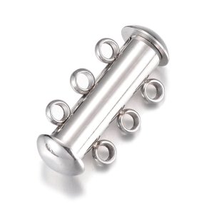 Schiebeschluß für Mehrfachketten, 3 Stränge, dauerhafter Edelstahl, 20x6,5 mm 1 Stck