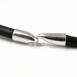 Hakenverschluss, Edelstahl, gro&szlig;, mit 10 mm Endverschluss, Gesamtl&auml;nge 47 mm, 1 Set