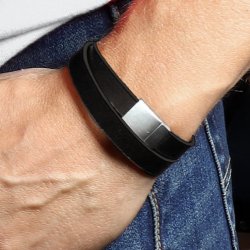 Lederband, schwarz, Breite 10 mm, Dicke 1,5 mm, 1 Meter (geschnitten)