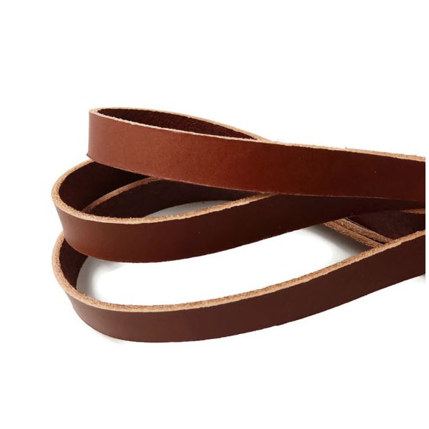 Lederband, cognac-braun, Breite 8 mm, Dicke ca. 1.5 mm, 1 Meter