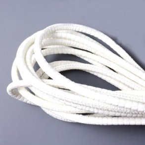 Am Rand genähtes imitiertes Schlangenleder, Bund, weiß, 5 mm, 25 m