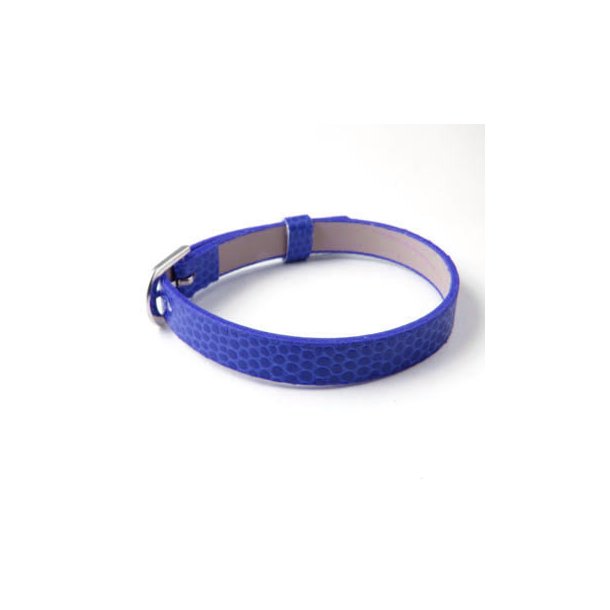Bracelet in imitation leather, dark blue, width 8mm, 1pc.