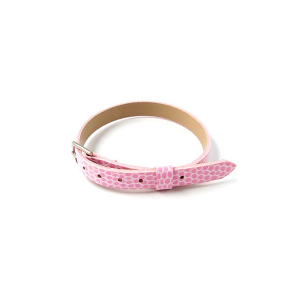 Bracelet in imitation leather, light red, width 8mm, 1pc.