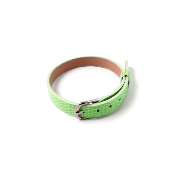 Bracelet in imitation leather, green, width 8mm, 1pc.