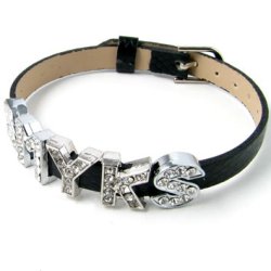 Armband aus Kunstleder, schwarz, z.B. geeignet fr Slide-Charms, 1 Stk.