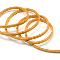 Wildlederband (imitiert), orange-gelb, 3x1,4 mm, 90 Meter