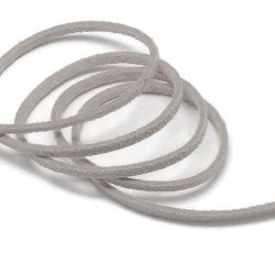 Wildleder (imitiert), hellgrau, 3x1,2 mm, 90 Meter