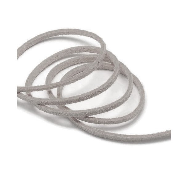suede (artificial), light grey, 3x1.2mm, 2 meters