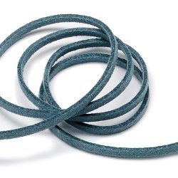 Wildleder (imitiert), hell Stahl-blau, 3x1,4 mm, 2 Meter