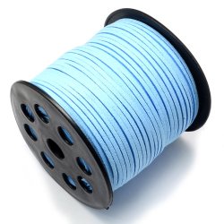 Wildleder (imitiert), hellblau, 3x1,4 mm, 2 Meter