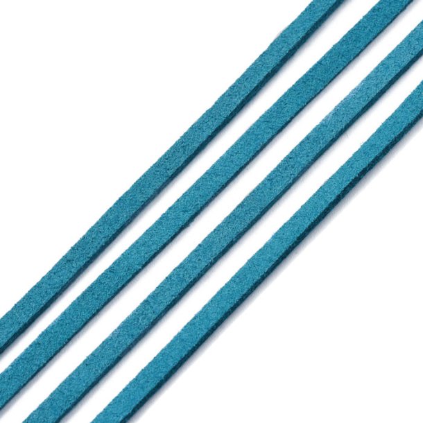 Suede, artificial, steel blue, 3x1.4mm, 2 meter