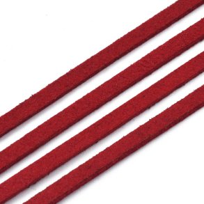 Suede (artificial), dark red, 3x1.2mm, 2 meters
