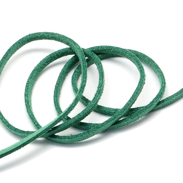 Suede, artificial, sea green, 3x1.4mm, 2 meter