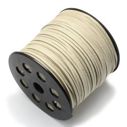 Wildleder (imitiert), hell gold-grau, 3x1,5 mm, 2 Meter