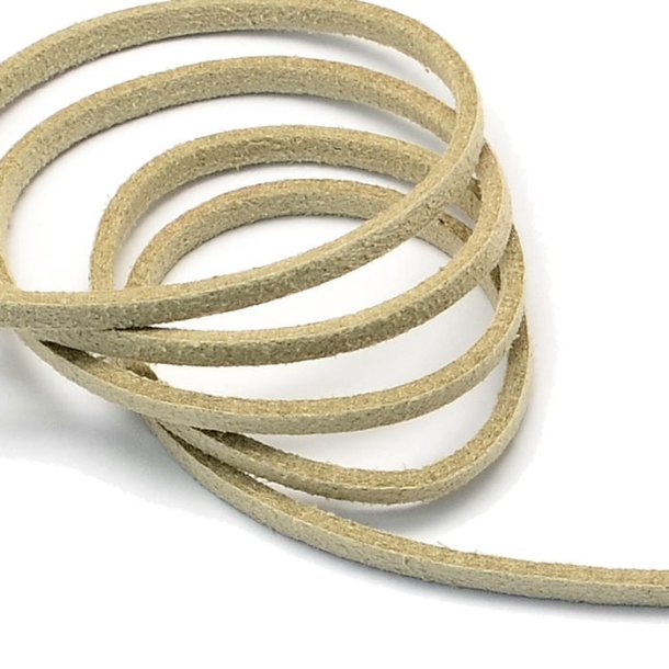 Suede, artificial, light goldenrod grey, 3x1.5mm, 2 meter