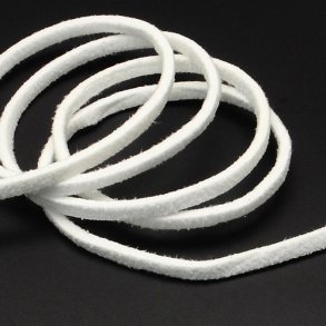 Wildleder (imitiert), weiß, 3x1,2 mm, 2 Meter