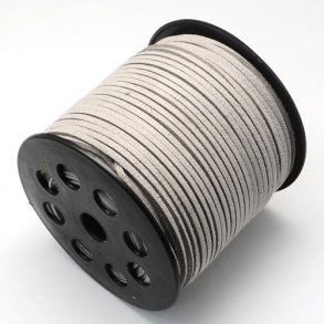 Wildleder (imitiert), hellgrau, 3x1,2 mm, 90 Meter