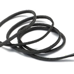 Wildleder (imitiert), dunkelgrau, 3x1,2 mm, 90 Meter