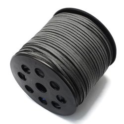 Wildleder (imitiert), dunkelgrau, 3x1,2 mm, 90 Meter