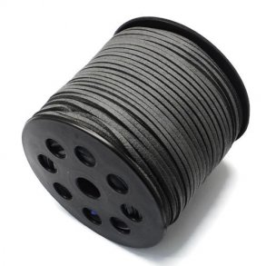 Wildleder (imitiert), dunkelgrau, 3x1,2 mm, 90 Meter