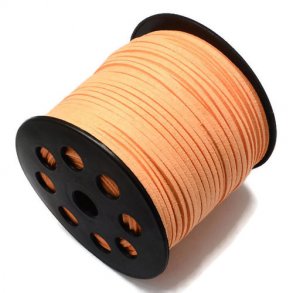 Wildleder (imitiert), pfirsich, 3x1,4 mm, 90 Meter