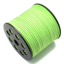 Wildleder (imitiert), gr&uuml;n, 3x1,4 mm, 90 Meter