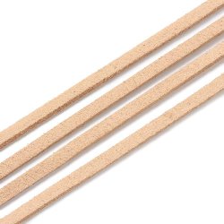 Wildleder (imitiert), helles sandfarben, 3x1,5 mm, 90 Meter