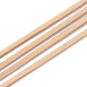 Wildleder (imitiert), helles sandfarben, 3x1,5 mm, 2 Meter