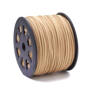 Wildleder (imitiert), helles sandfarben, 3x1,5 mm, 90 Meter