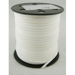 Wildleder (imitiert), wei&szlig;, 3x1,2 mm, 2 Meter