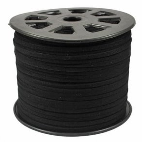 suede, whole coil, black, 3x1.2mm, 90 meters