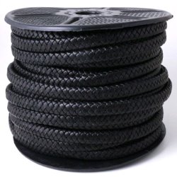 Leather cord, flat braided, fine braiding, black, soft quality, 9x5mm, 23cm