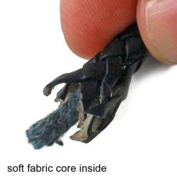 Lederband, rund geflochten, schwarz, extra weiche Qualit&auml;t, 7 mm, 20 cm. beim kauf von mehreren Einheiten liefern wir immer am St&uuml;ck