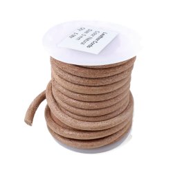 Lederschnur, ganze Rolle, natur (ungef&auml;rbt), rund, Dicke 5 mm, 5 m