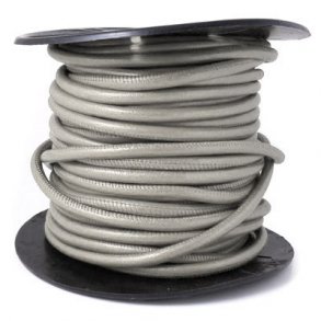 Am Rand genähtes Leder (rund), ganzes Bündel, silbergrau, 6 mm, 25 m