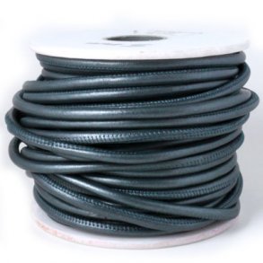 Am Rand genähtes Leder (rund), dunkelgrau, ganzes Bündel, 6 mm, 25 m