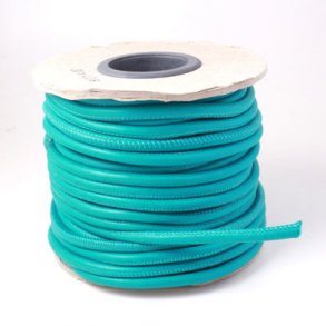 Am Rand genähtes Leder (rund), ganzes Bundel, türkis, 4 mm, 25 m.