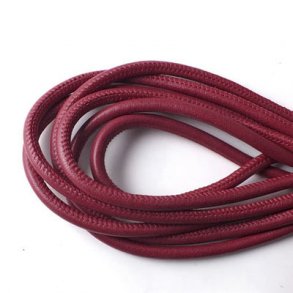 Cranberry (Red Wine) Flat Suede Leather Cord, Leather Cord Lace, 3 mm Width  25 Meter Spool