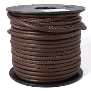 Am Rand genhtes Leder (rund), ganzes Bndel, dunkelbraun 4 mm, 25 m
