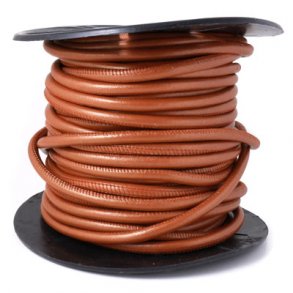 Am Rand genähtes Leder (rund), cognac, 5 mm, 25 Meter