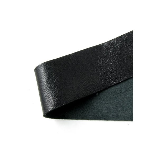 lambskin cord, black, extra wide, 60 x 0.7mm, 20cm