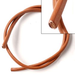 Riemen aus echtem Kalbsleder, hellbraun, 4x3x400mm, 1 Stk.