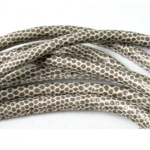 Am Rand genähtes imitiertes Schlangenleder, hell/grau, 5 mm, 1 m