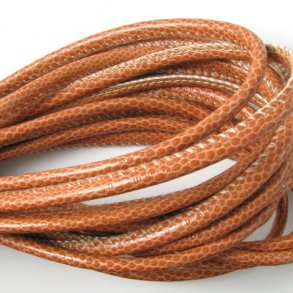 Am Rand genähtes imitiertes Schlangenleder, hell braun, 5 mm, 25 m