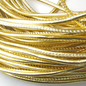 Am Rand genähtes imitiertes Leder, goldfarben, 5 mm, 1 m