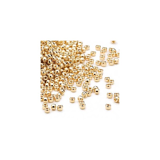 Miyuki seed bead #15, Duracoat, guldbelagt, 1,5x1 mm, ca. 1600 stk. hj slidstyrke
